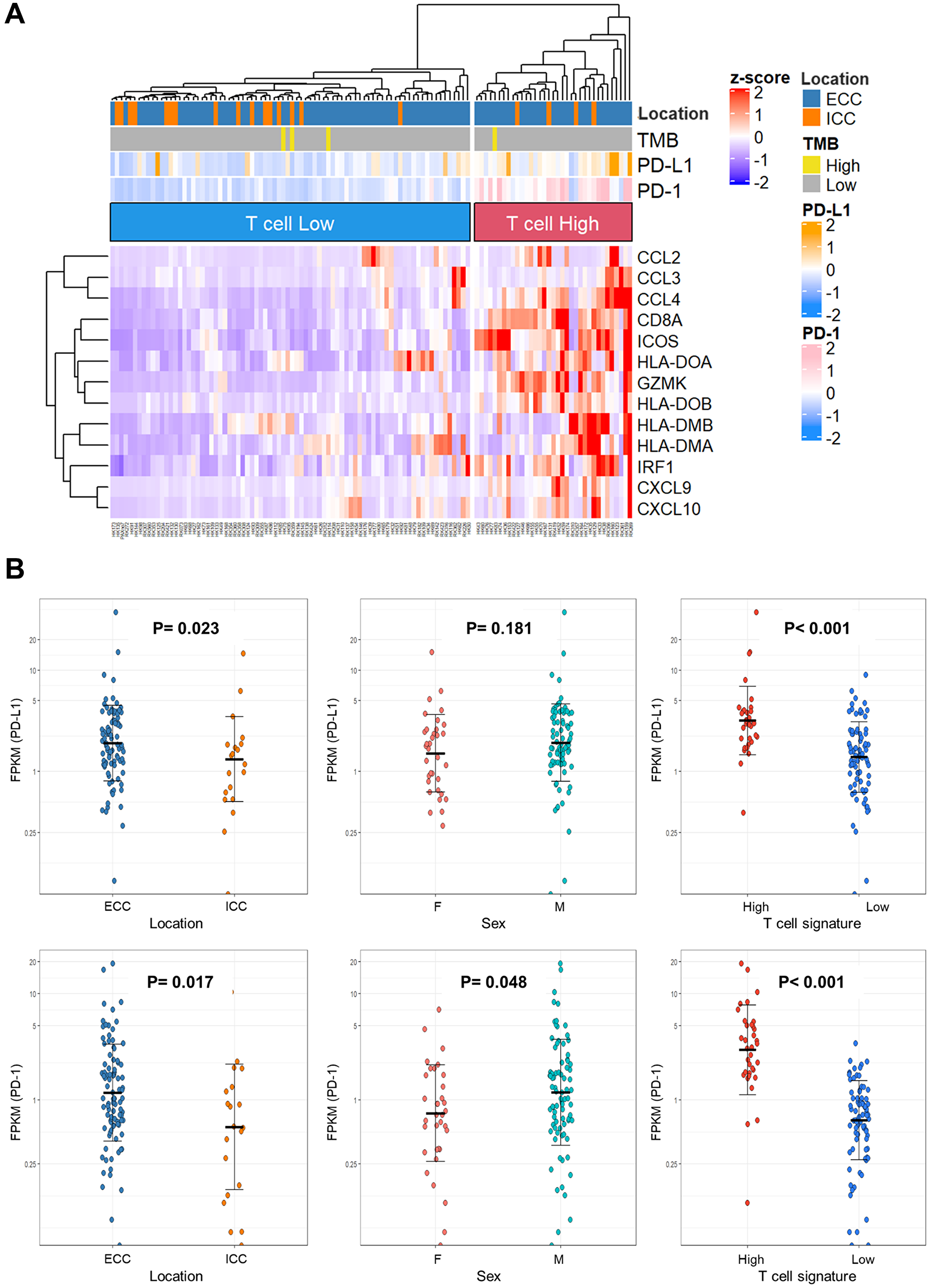 Figure 3: Immune-signature analysis of biliary tract cancer by RNA sequencing.