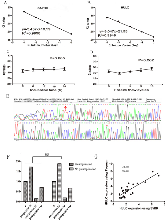 Evaluation of circulating HULC detection methodology.