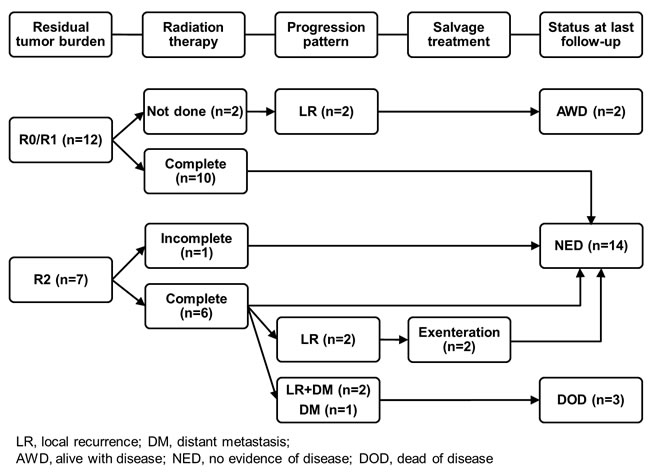 Treatment outcomes and patterns of progression.