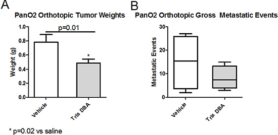 Tris DBA is as efficacious against primary tumor growth and metastasis.