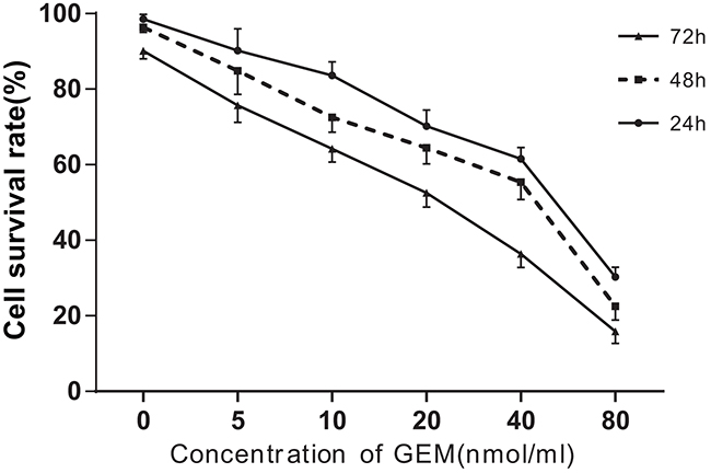 Gem treatment reduces cell viability and induces apoptosis in MDA-MB-231 cells.