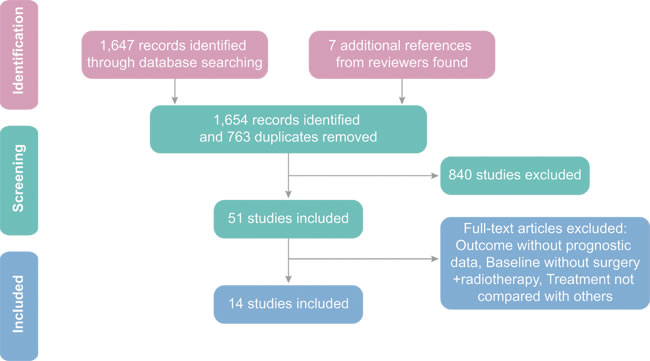 Giloma flow diagram on sampling of meta-analysis.