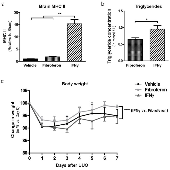 Fibroferon prevents IFN&#x3b3;-related systemic side effects and improve weight gain after surgery.