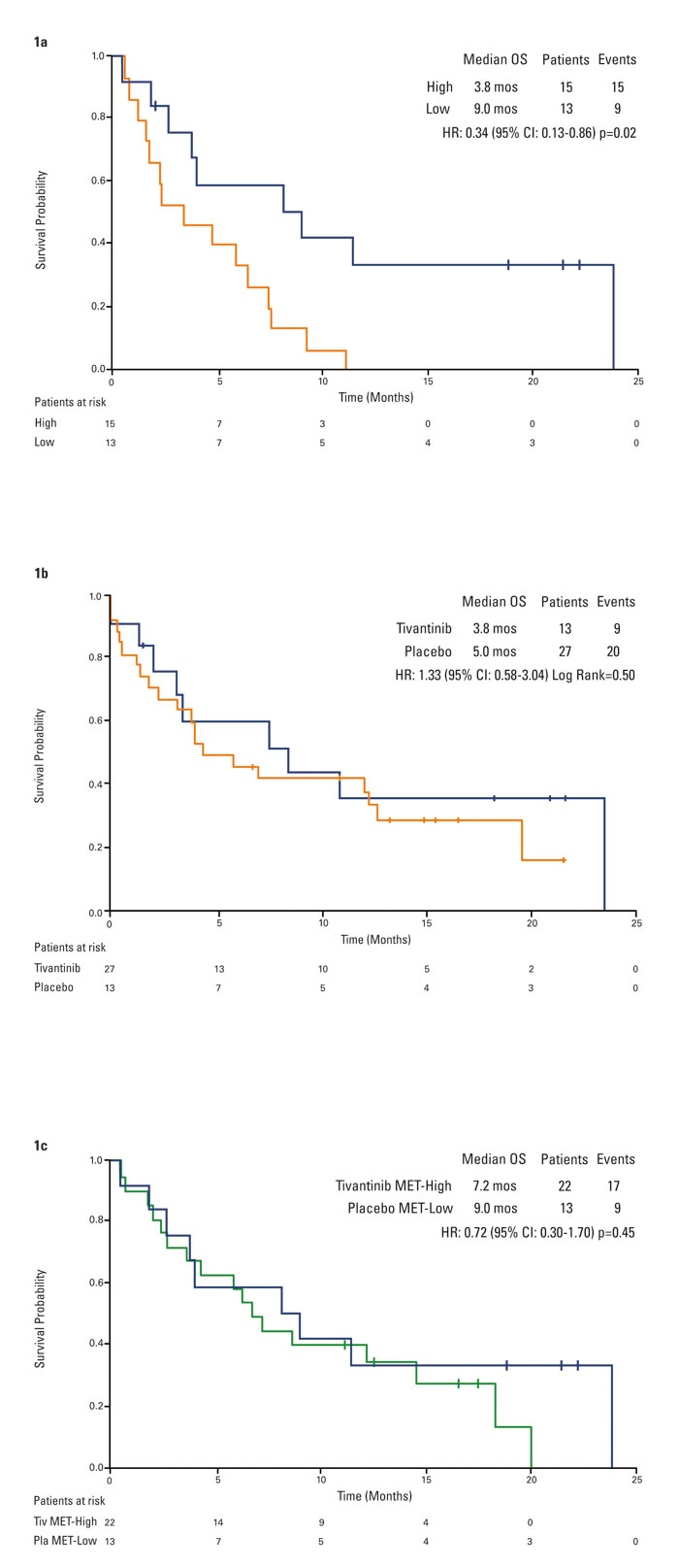 Kaplan-Meier analysis of overall survival by tumor MET.