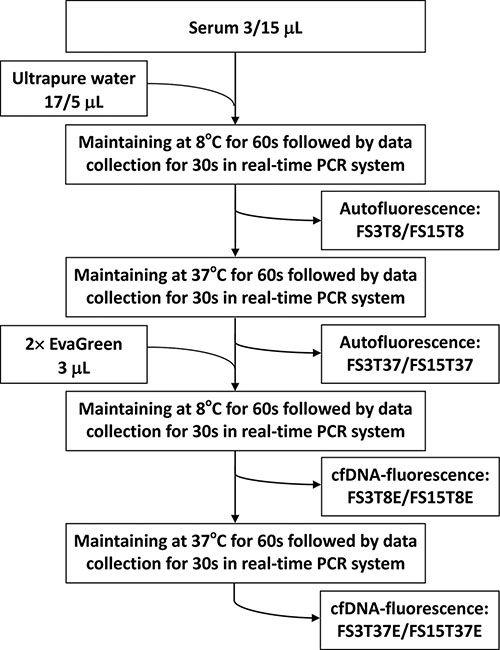 Diagram of the measurement of serum autofluorescence and cell-free DNA-related fluorescence.