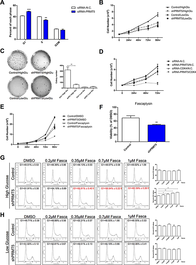 Sensitization of HCC cells to a CDK4 inhibitor by PRMT5 depletion upon glucose induction.