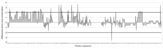 Differential amino acid conservation.