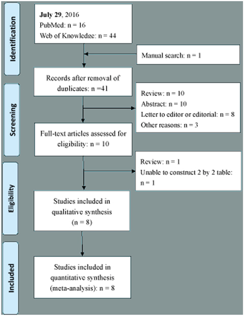 Flow chart depicting the literature search and study selection process.