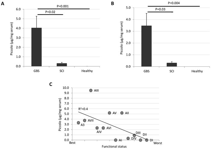 Piccolo as a potential serological correlate of recovery from GBS.