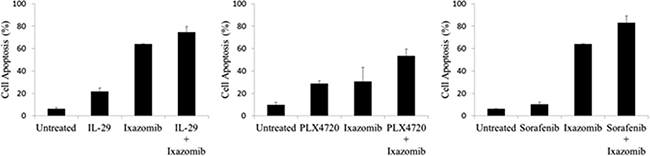 Ixazomib enhances the apoptotic effects of other anti-tumor agents.