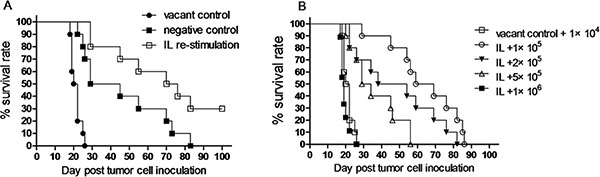NK cells induced by in vivo IL pre-activation and re-stimulation prolongs survival of leukemia mice.