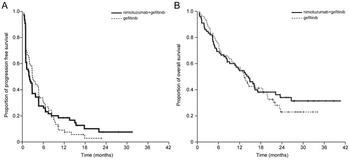 Kaplan-Meier estimates of