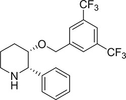 Chemical structures of (2S,3S)-3-[(3,5-bis (Trifluoromethyl) phenyl) methoxy]-2-phenylpiperidine hydrochloride (L-733060).
