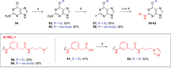 Scheme 3: Synthesis of O6-alkyl-2-arylaminopurines.a