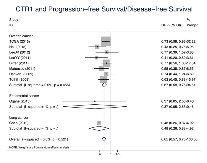 CTR1 and progression-free survival/disease-free survival.