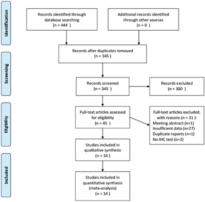 Flow diagram for articles included in this meta-analysis.