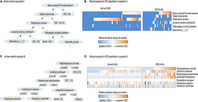 Interpretation of gut microbial species in the prediction model.