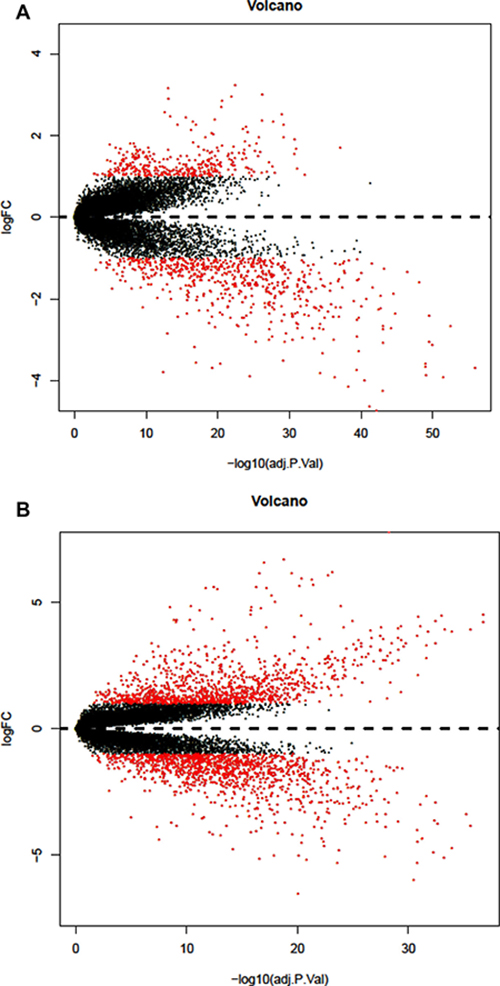 Volcano plot of differentially expressed genes.