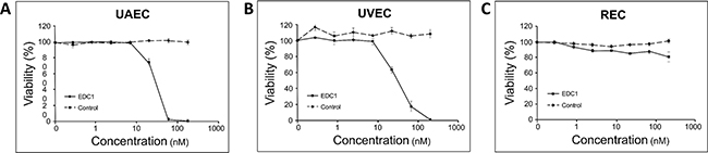EDC1 has minimal effects on the proliferation of non-cancerous cells.