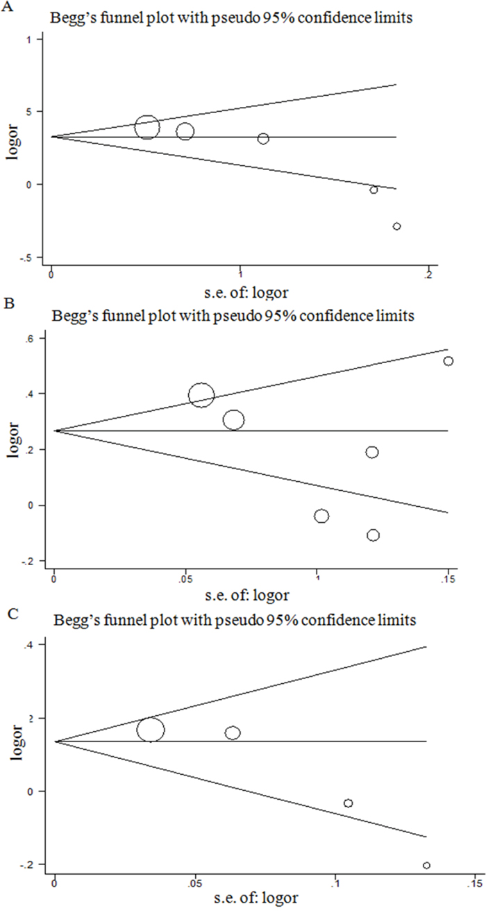 Begg&#x2019;s funnel plot for publication bias test (additive model).