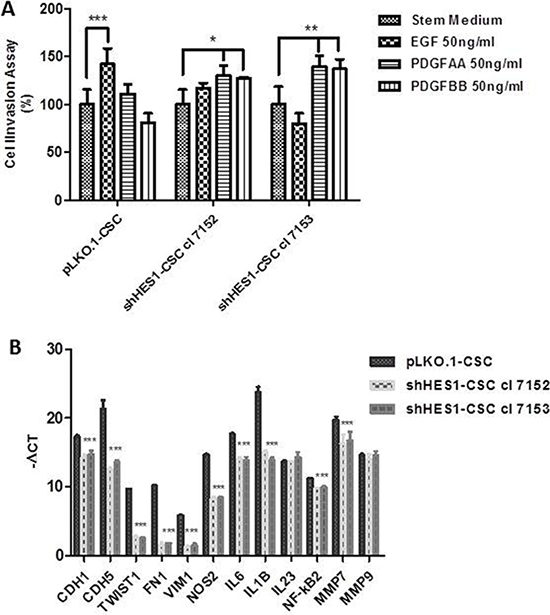 Targeting Hes1 impairs cell invasive abilities, modulates epithelial mesenchymal transition and inflammatory cytokines gene expression.