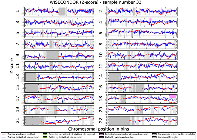 Chromosomal aberrations in cfDNA.