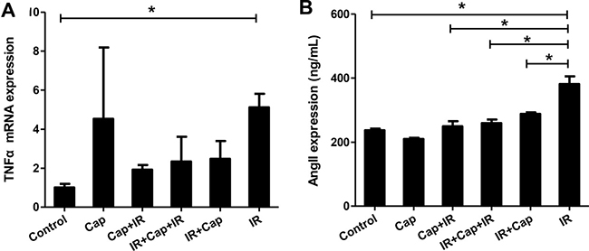 Captopril blocks angiotensin II expression in EA.Hy926 cells.