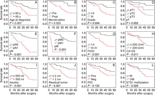 Fig 4: Kaplan-Meier analysis of overall survival for 69 BRCA1-mutated ovarian cancer patients.