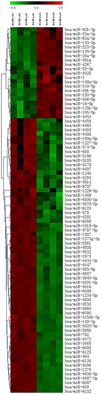 Differentially expressed miRNAs in H. pylori-positive and H. pylori-negative gastric cancer tissues.