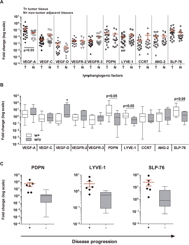 Gene expression analysis of BCa tumor tissues as compared with normal bladder tissues.