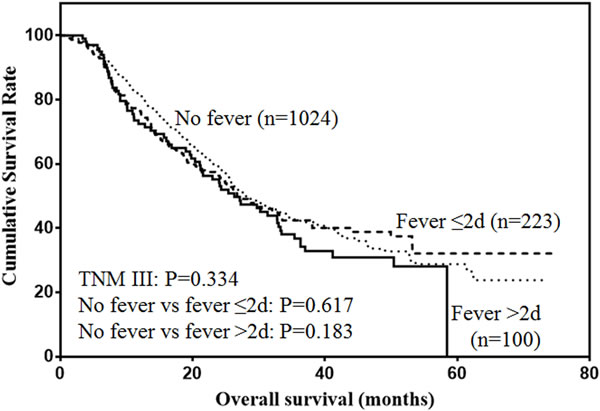 Overall survival of stage III gastric cancer patients.