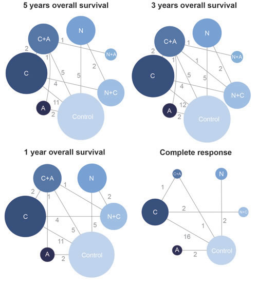 The network plot of included interventions.