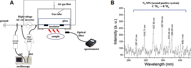 Schematic illustration of NBP device and OES spectrum.