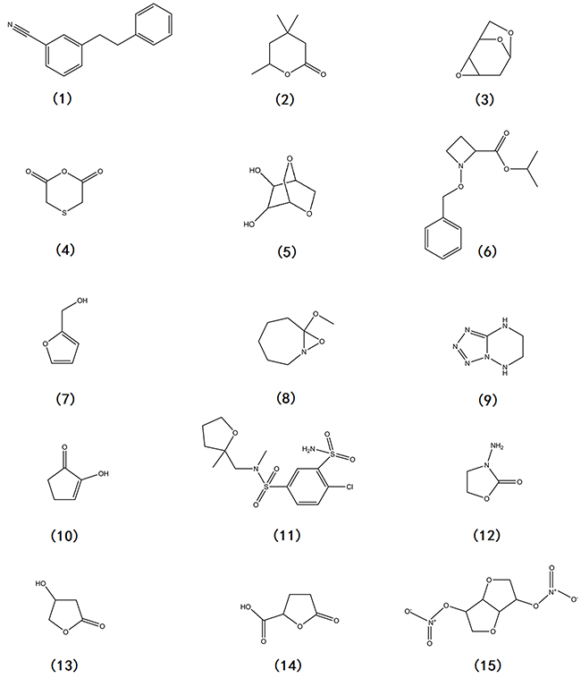 Chemical structures of constituents detected in BI87 extract.