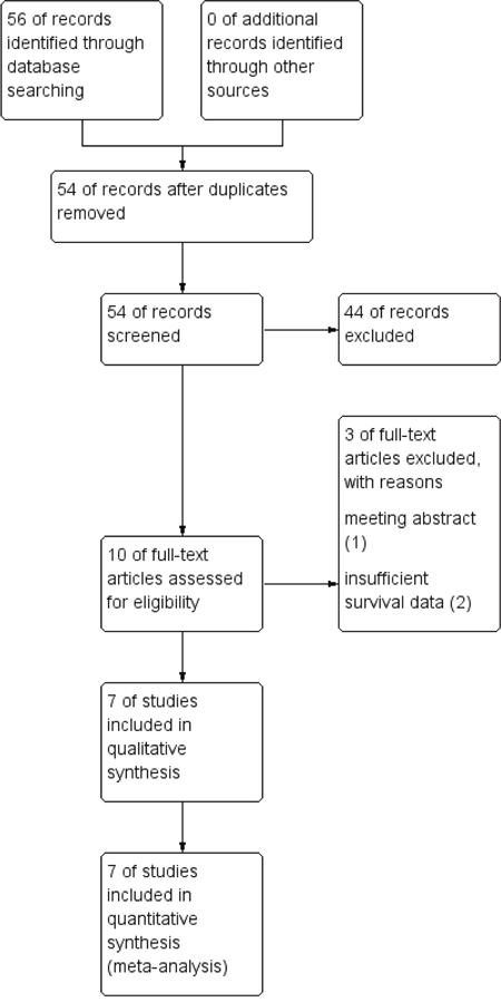 Flow diagram of search strategy in the meta-analysis.