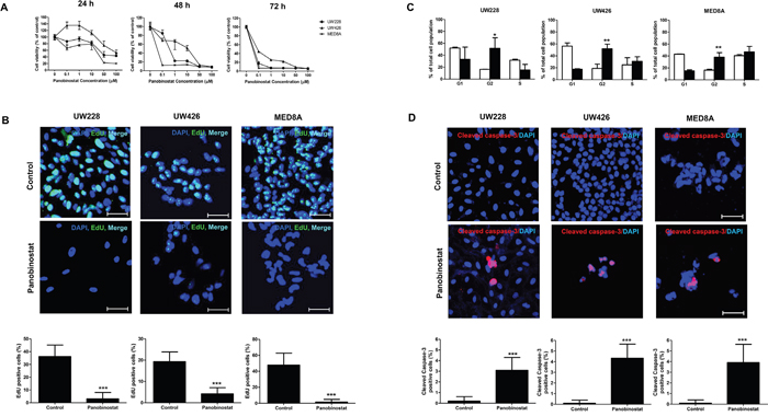 The anti-cancer effects of panobinostat on medulloblastoma (MB) cells.