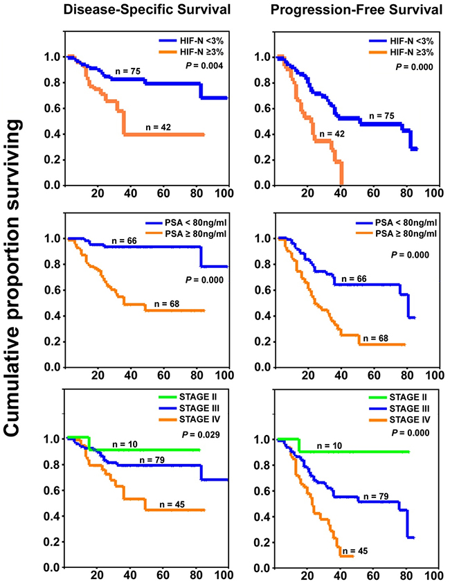 Prognostic significance of HIF-1&alpha; overexpression in prostate cancer.