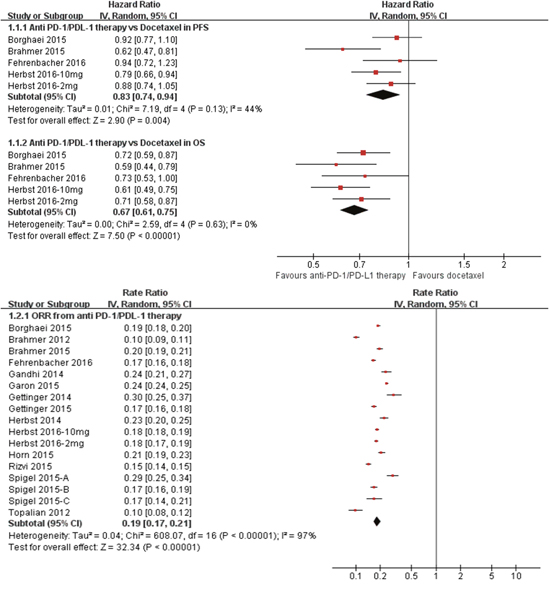 Meta-analysis of the treatment effects of anti-PD-1/PD-L1 therapy in patients with advanced non-small cell lung cancer.