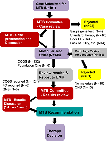 Overview of workflow for molecular tumor board (MTB).