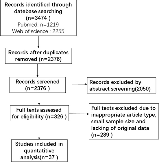 Flow chart of the selection for the meta-analysis.