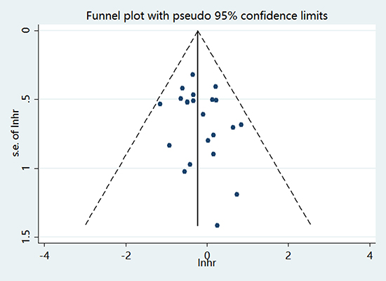 Funnel plot for publication bias assessment.