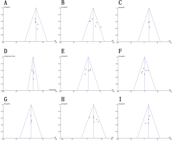 Funnel plot for publication bias in HMGA2-related studies.
