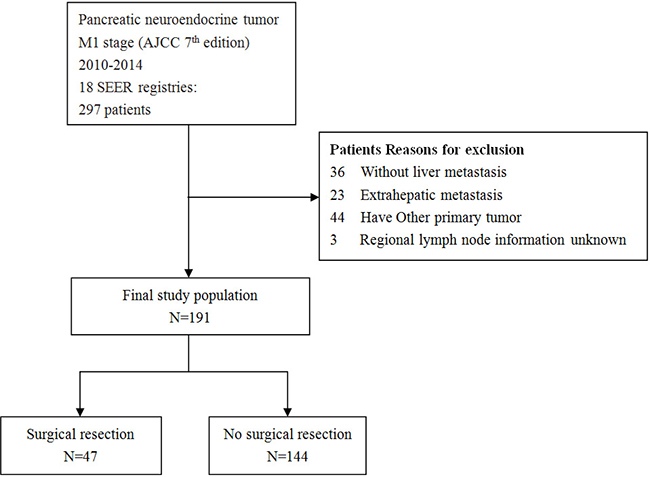 Flowchart of selection process of eligible patients from SEER database.