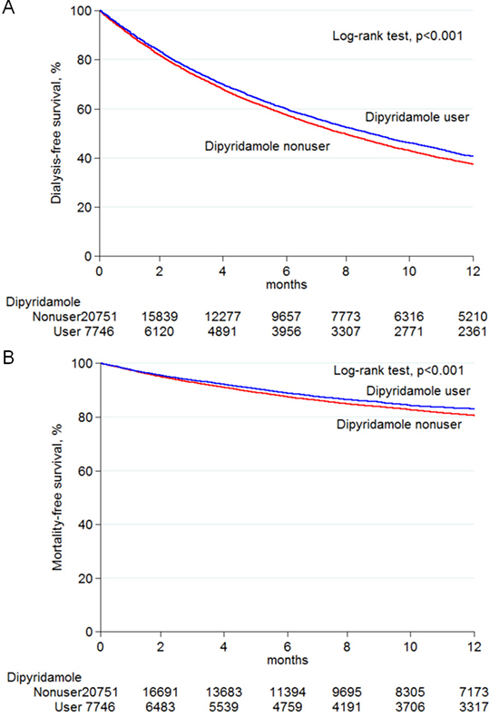 Kaplan&#x2013;Meier analysis of survival curves among pre-dialysis stage 5 CKD patients.
