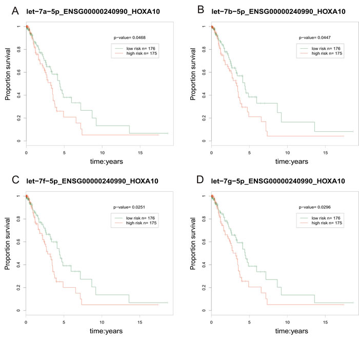 The prognosis-related ceRNA pairs.