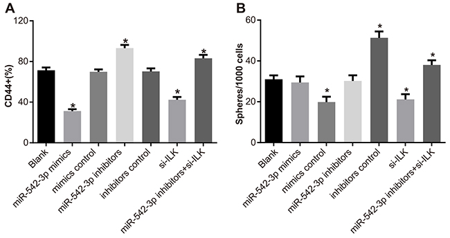 Effects of differential miR-542-3p expression on SCC-9 cell proliferation and tumor sphere formation.