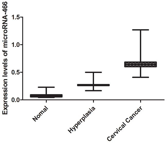 The expression levels of microRNA-466.