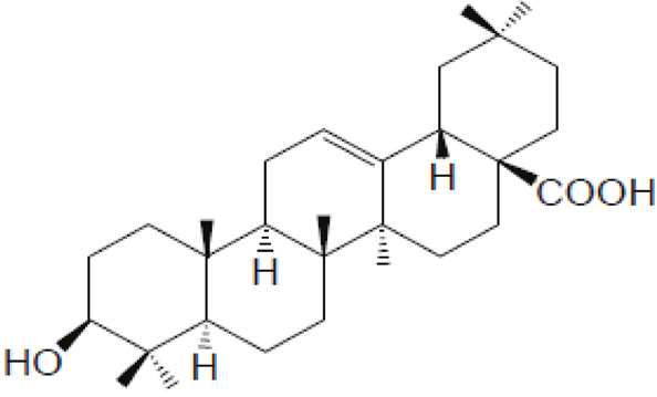Chemical structure of maslinic acid (MA).