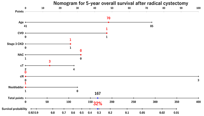 Nomogram for 5-year overall survival probability.