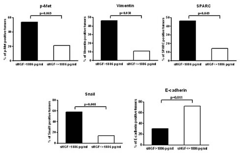 sHGF levels correlate with EMT markers in the tumor.